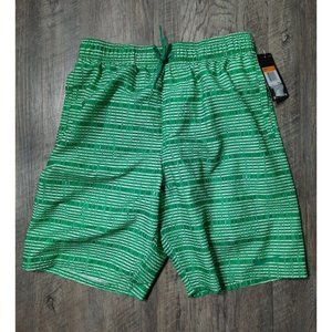 NIKE Lined Swim Trunks Board Shorts Green Poly 2 Pockets Men's Size small